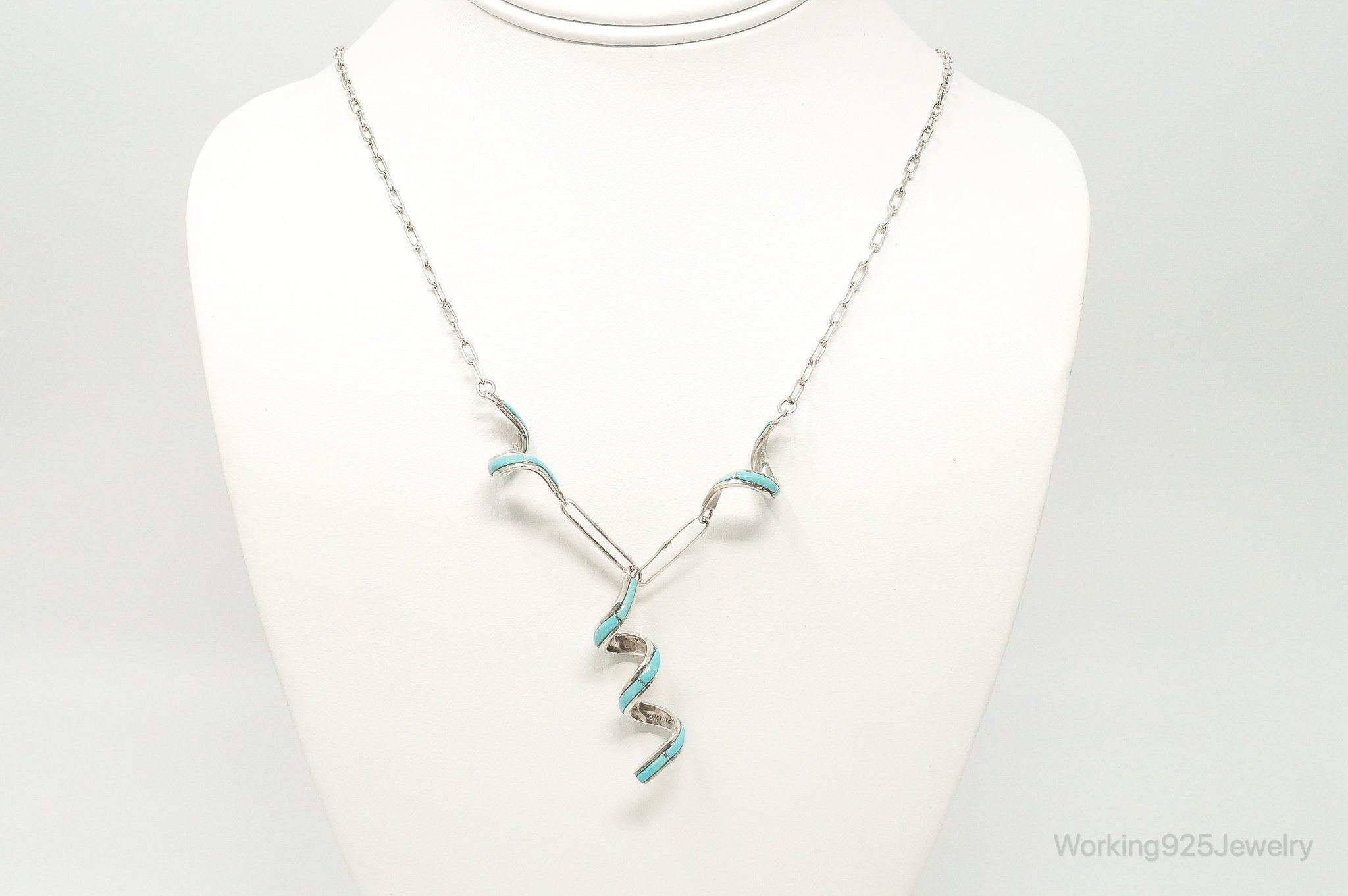 VTG Handmade Native American Zuni RDB Turquoise Sterling Silver Necklace | Jewelry > Necklaces > Pendants | Wiccan Center