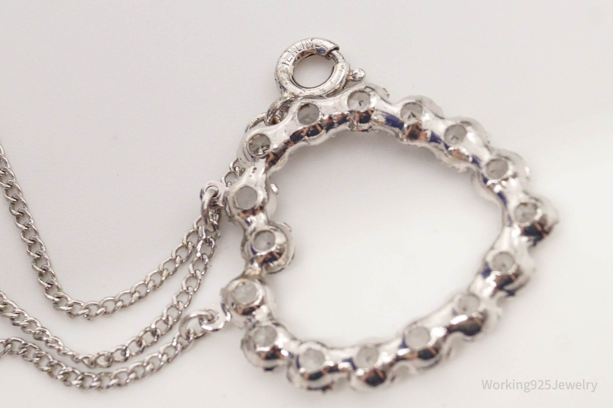 Antique Crystal Heart Sterling Silver Necklace 16" | Jewelry > Necklaces > Pendants | Wiccan Center