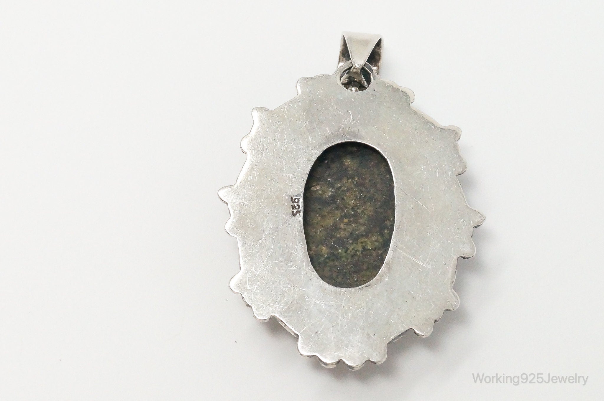 Vintage Large Southwest Style African Turquoise Sterling Silver Pendant | Jewelry > Necklaces > Pendants | Wiccan Center