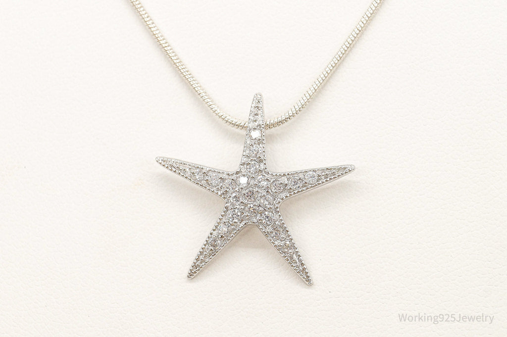 Cubic Zirconia Starfish Sterling Silver Necklace | Jewelry > Necklaces > Pendants | Wiccan Center