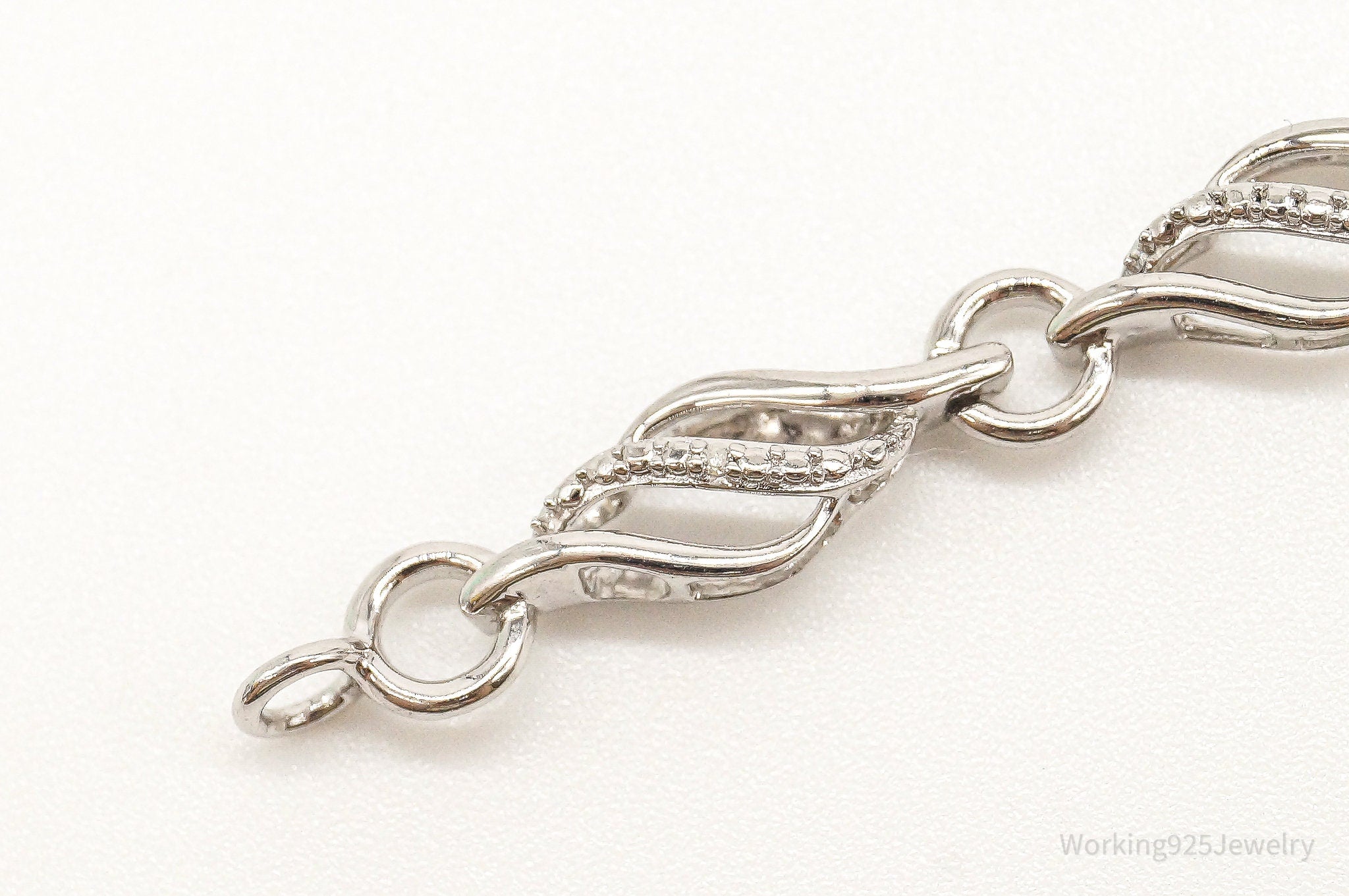 Designer JWBR Single Diamond Linked Sterling Silver Bracelet | Jewelry > Bracelets | Wiccan Center