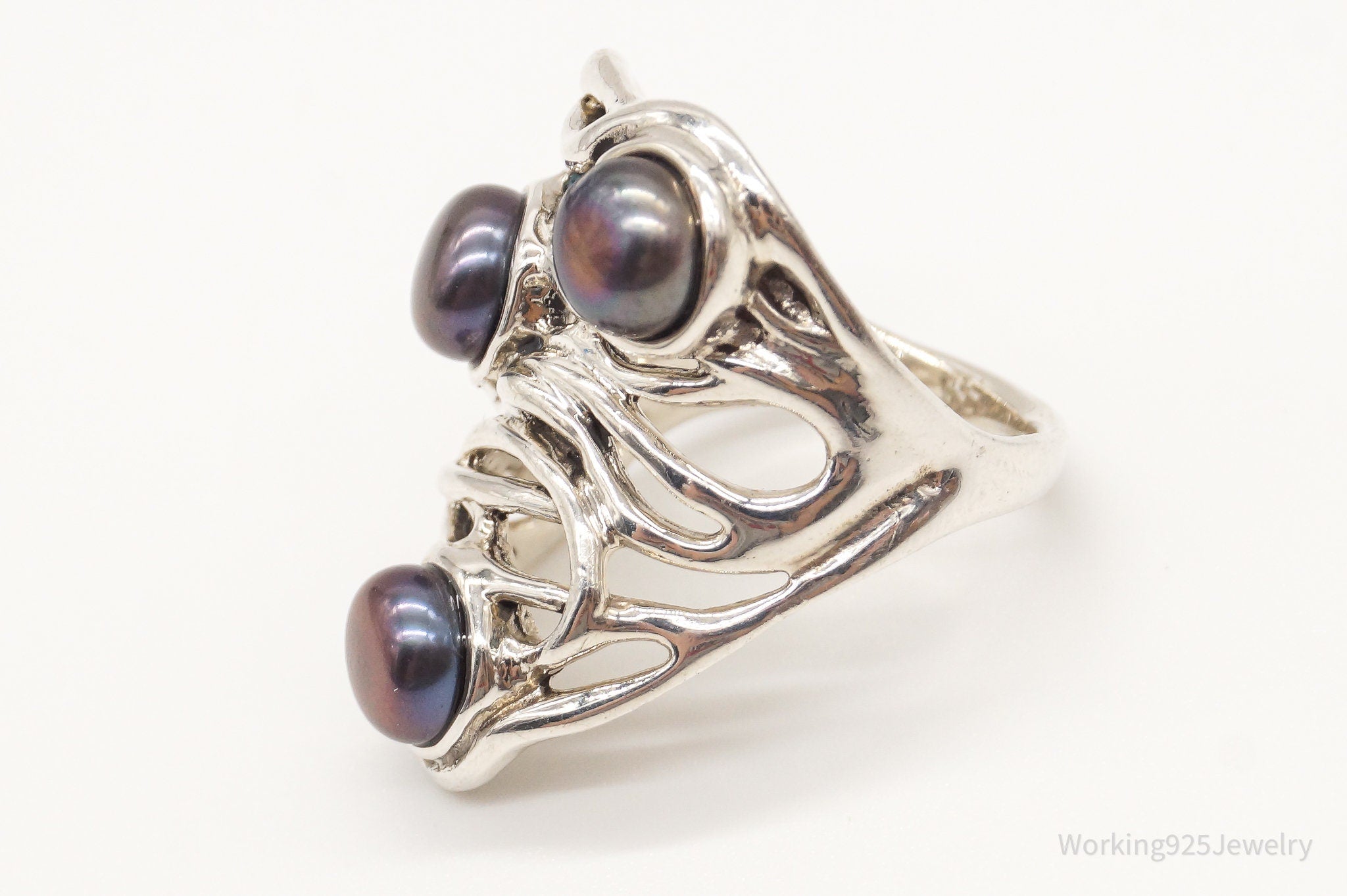 Vintage Designer Heng Ngai Pearl Sterling Silver Ring - Size 6 | Jewelry > Rings | Wiccan Center
