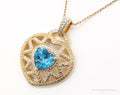Vintage Blue Topaz Gold Vermeil Sterling Silver Heart Necklace | Jewelry > Necklaces > Pendants | Wiccan Center