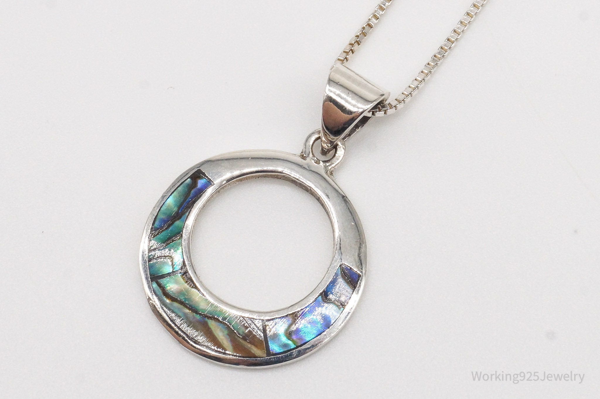 Vintage Paua Abalone Shell Sterling Silver Necklace | Jewelry > Necklaces | Wiccan Center