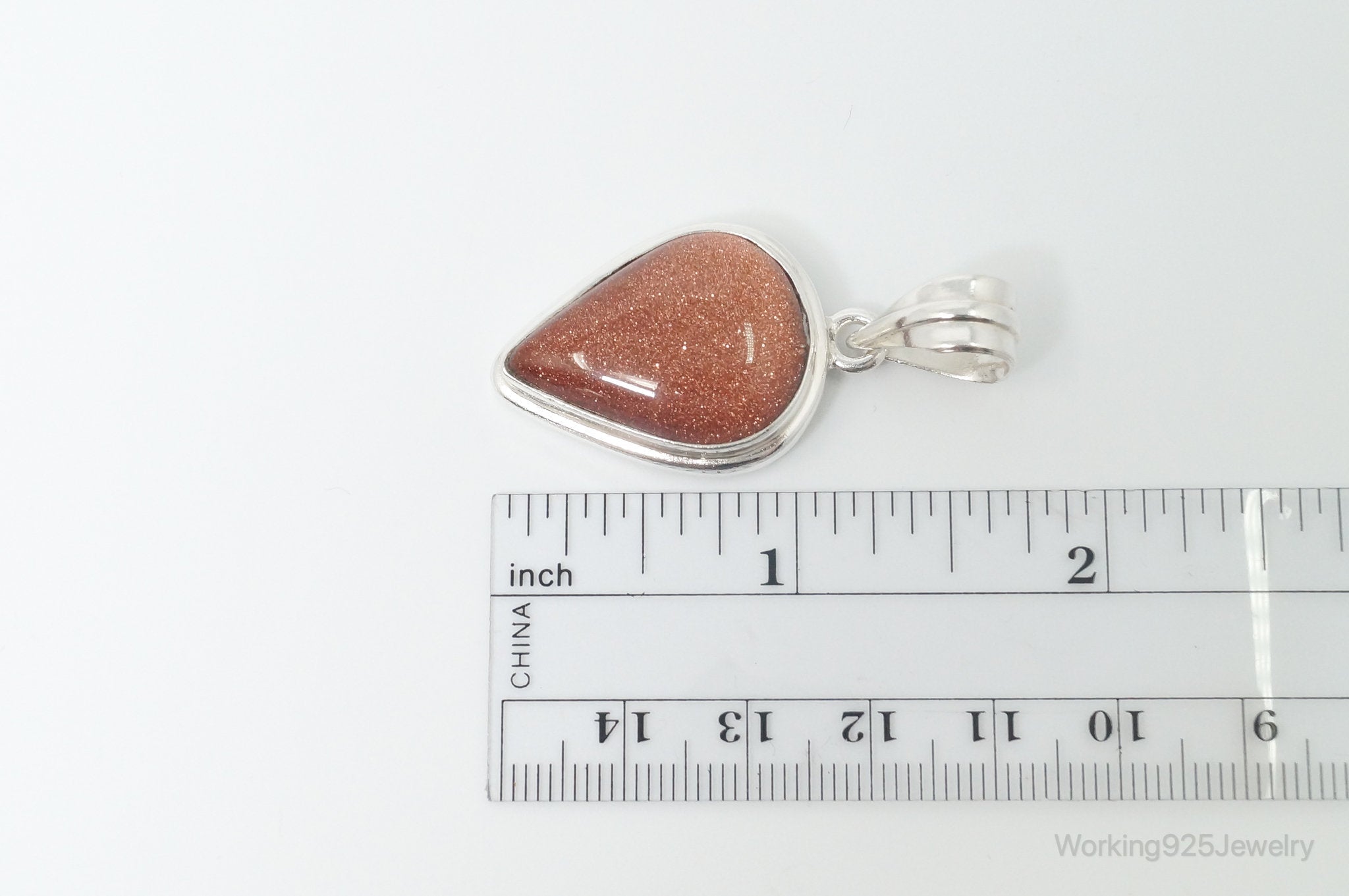 Vintage Large Goldstone Sterling Silver Southwestern Necklace Pendant | Jewelry > Necklaces > Pendants | Wiccan Center