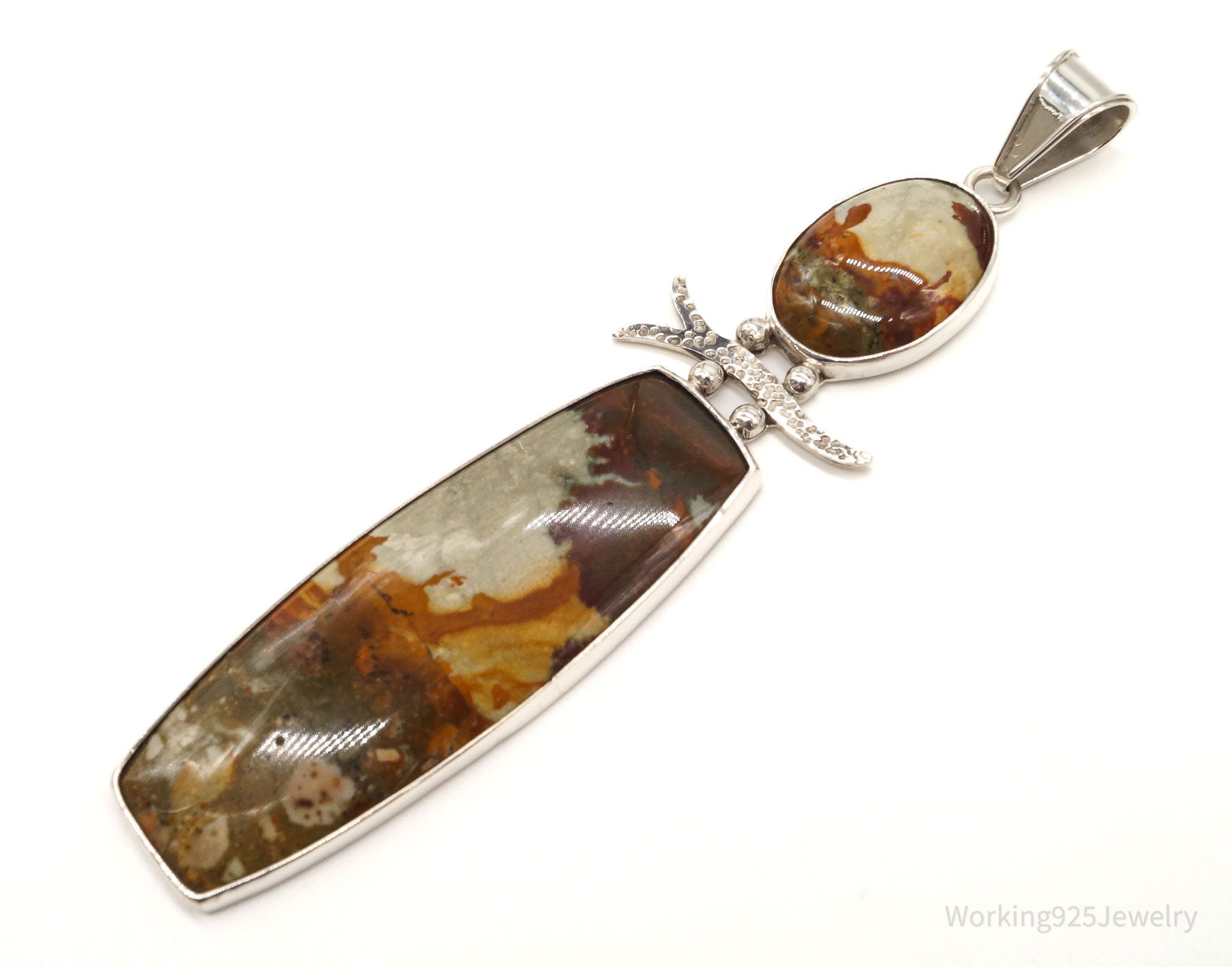Large Designer OBSIDIAN Jasper Sterling Silver Pendant | Jewelry > Necklaces > Pendants | Wiccan Center
