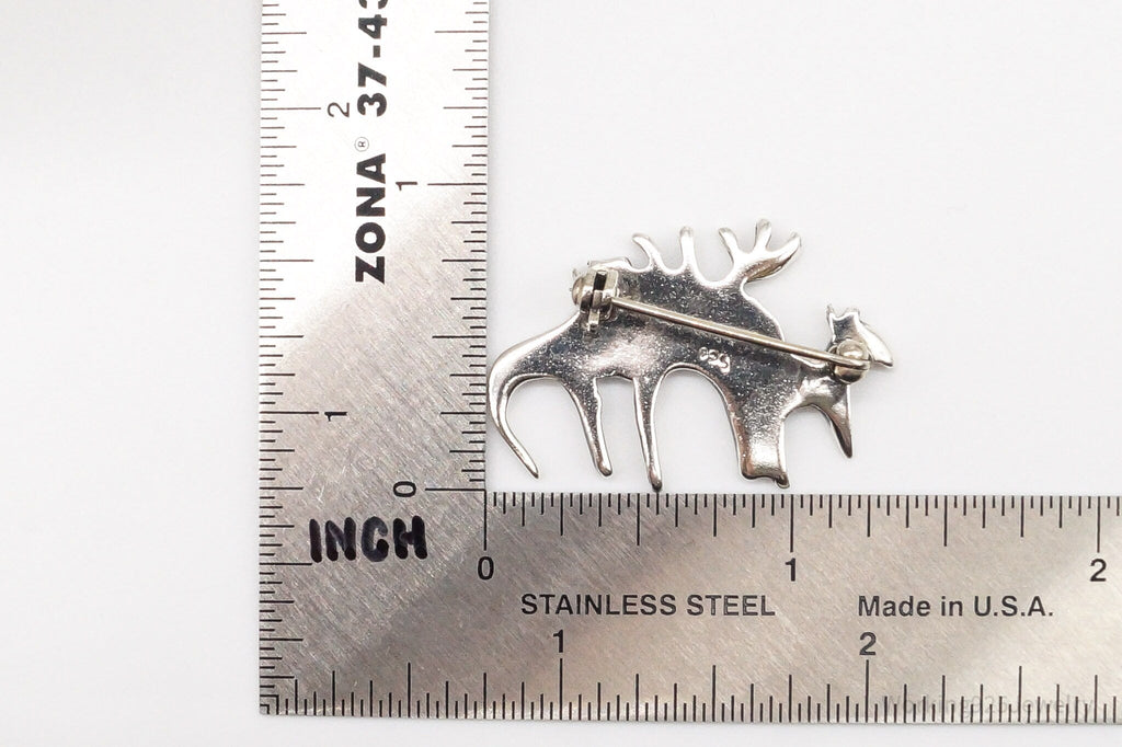 Vintage Moose Family Sterling Silver Brooch Pin | Jewelry > Brooches, Pins & Clips | Wiccan Center