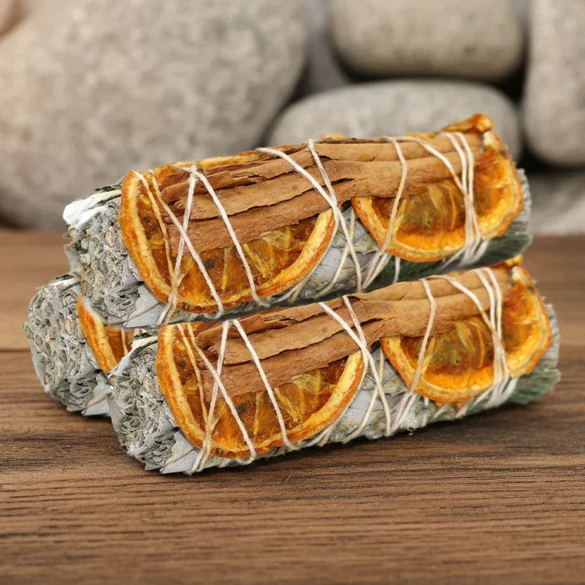 White Sage, Cinnamon & Orange Smudge Stick