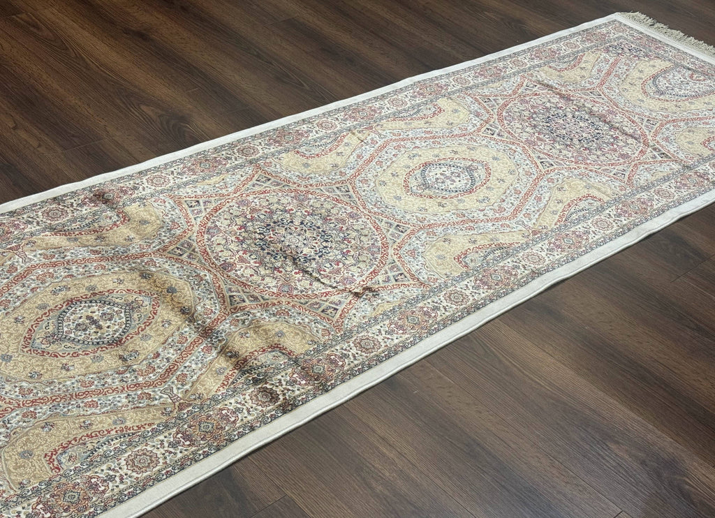 Turkish Silk Runner Rug 2.6 x 13, Dome Design, Hereke Runner, Bamboo Silk, New | Runners | Wiccan Center