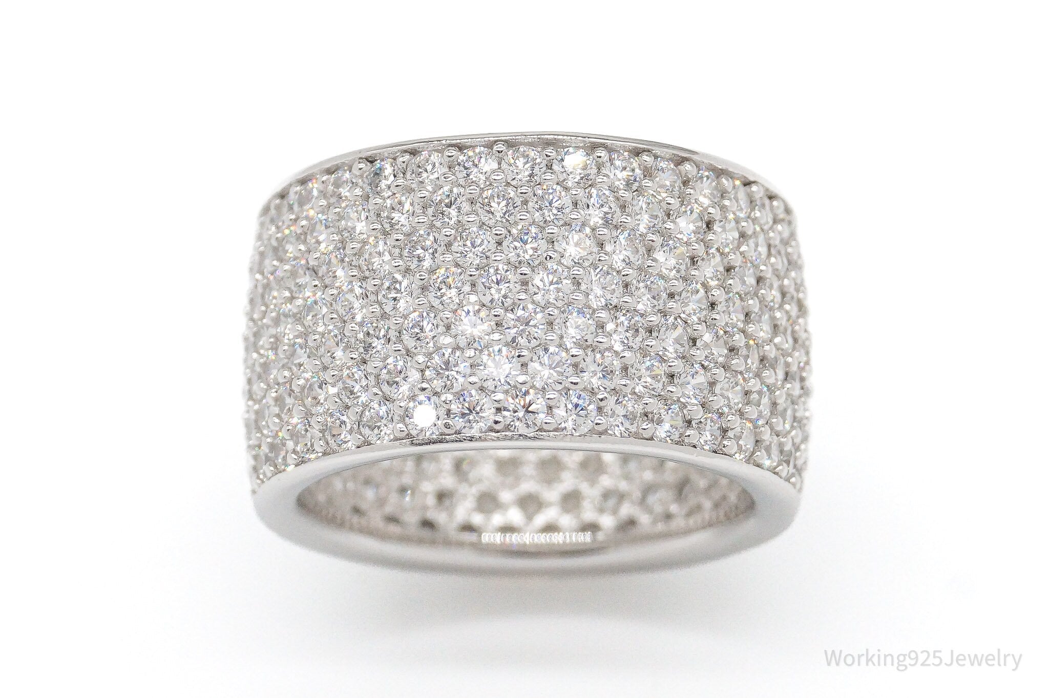 Vintage SW Cubic Zirconia Sterling Silver Band Ring - Size 7.5 | Jewelry > Rings | Wiccan Center