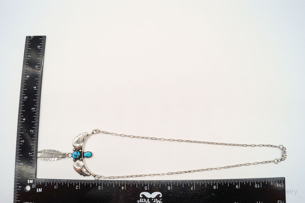 Vintage Native American LG Turquoise Sterling Silver Necklace | Jewelry > Necklaces > Pendants | Wiccan Center