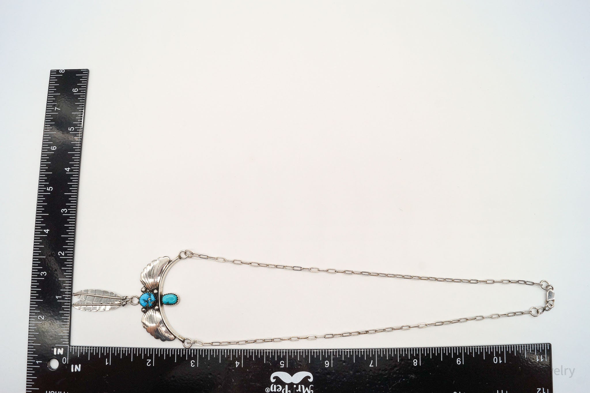 Vintage Native American LG Turquoise Sterling Silver Necklace | Jewelry > Necklaces > Pendants | Wiccan Center