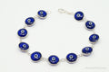 Vintage Blue Glass Eye Sterling Silver Link Bracelet | Jewelry > Bracelets | Wiccan Center