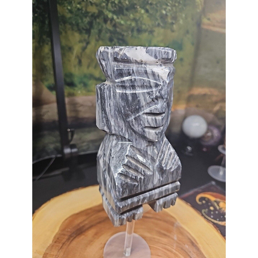 Carved Onyx Aztec Mayan Tiki Sculpture — 4 lbs, 7 inches, Mexican Onyx | CrystalCloud Company | Crystal Carvings & Skulls | Wiccan Center