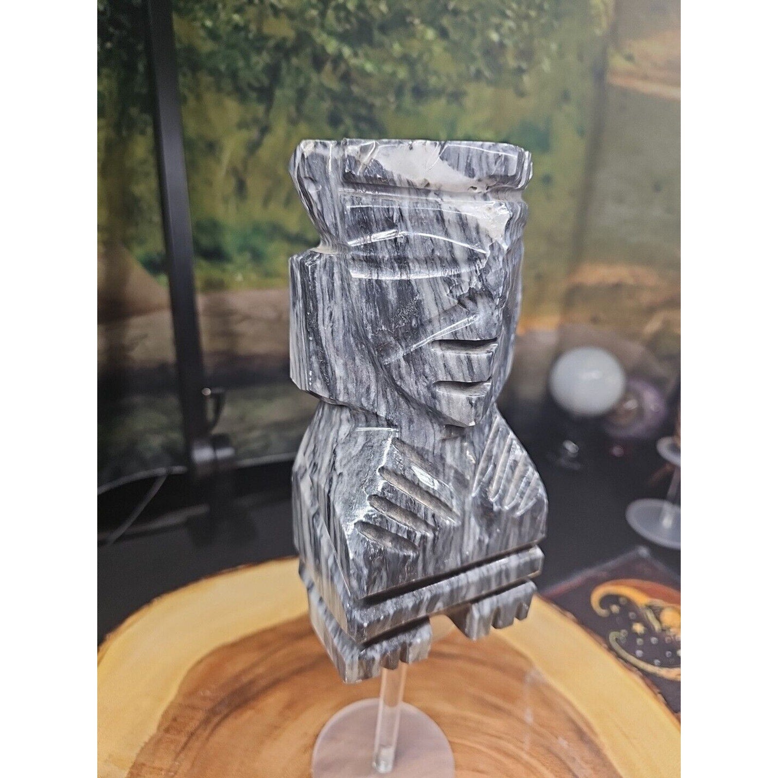 Carved Onyx Aztec Mayan Tiki Sculpture — 4 lbs, 7 inches, Mexican Onyx | CrystalCloud Company | Crystal Carvings & Skulls | Wiccan Center