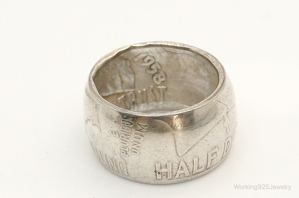Vintage 1958 Half Dollar Silver Ring - Size 5 | Jewelry > Rings | Wiccan Center