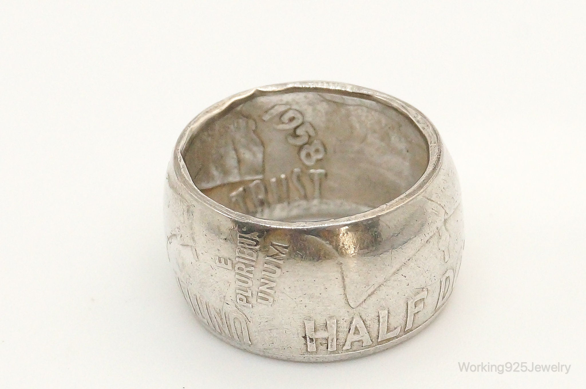 Vintage 1958 Half Dollar Silver Ring - Size 5 | Jewelry > Rings | Wiccan Center