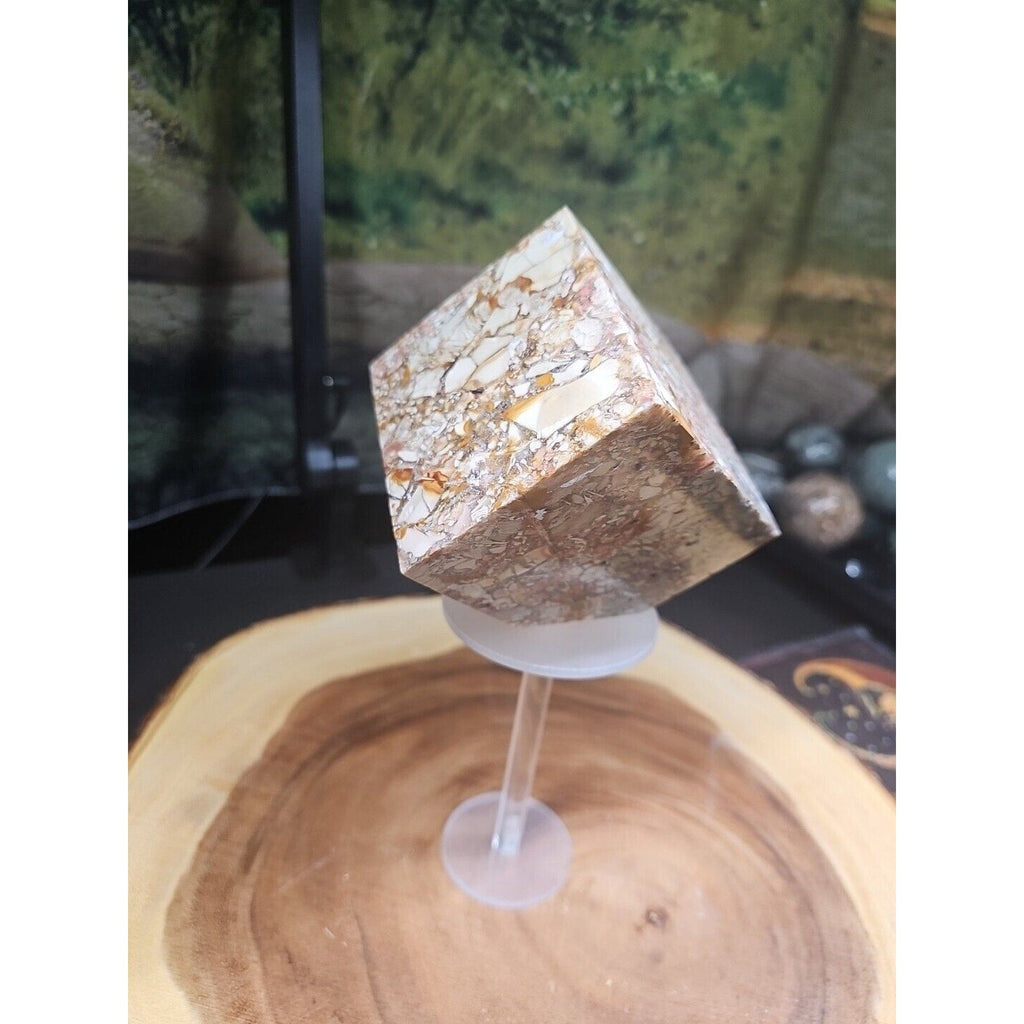 2.83LB 1Pcs Natural Ocean Jasper Onyx Quartz Crystal Geode Square Heptahedron | Geodes & Clusters | Wiccan Center