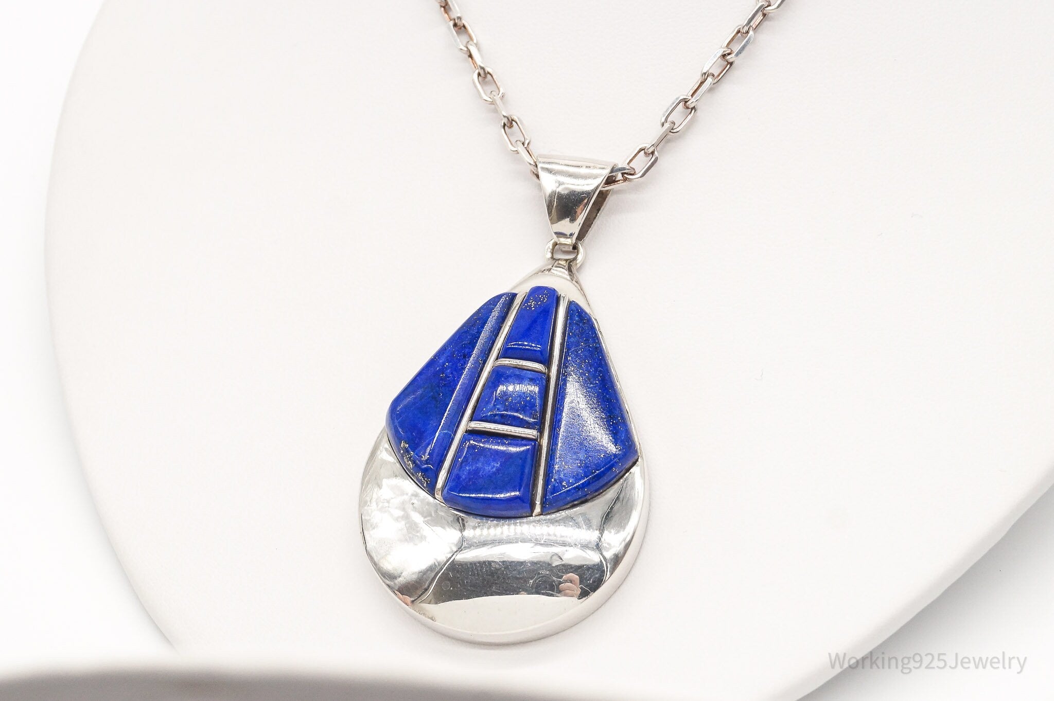 Vintage Artisan SJI Lazuli Lazuli Inlay Sterling Silver Necklace | Jewelry > Necklaces > Pendants | Wiccan Center