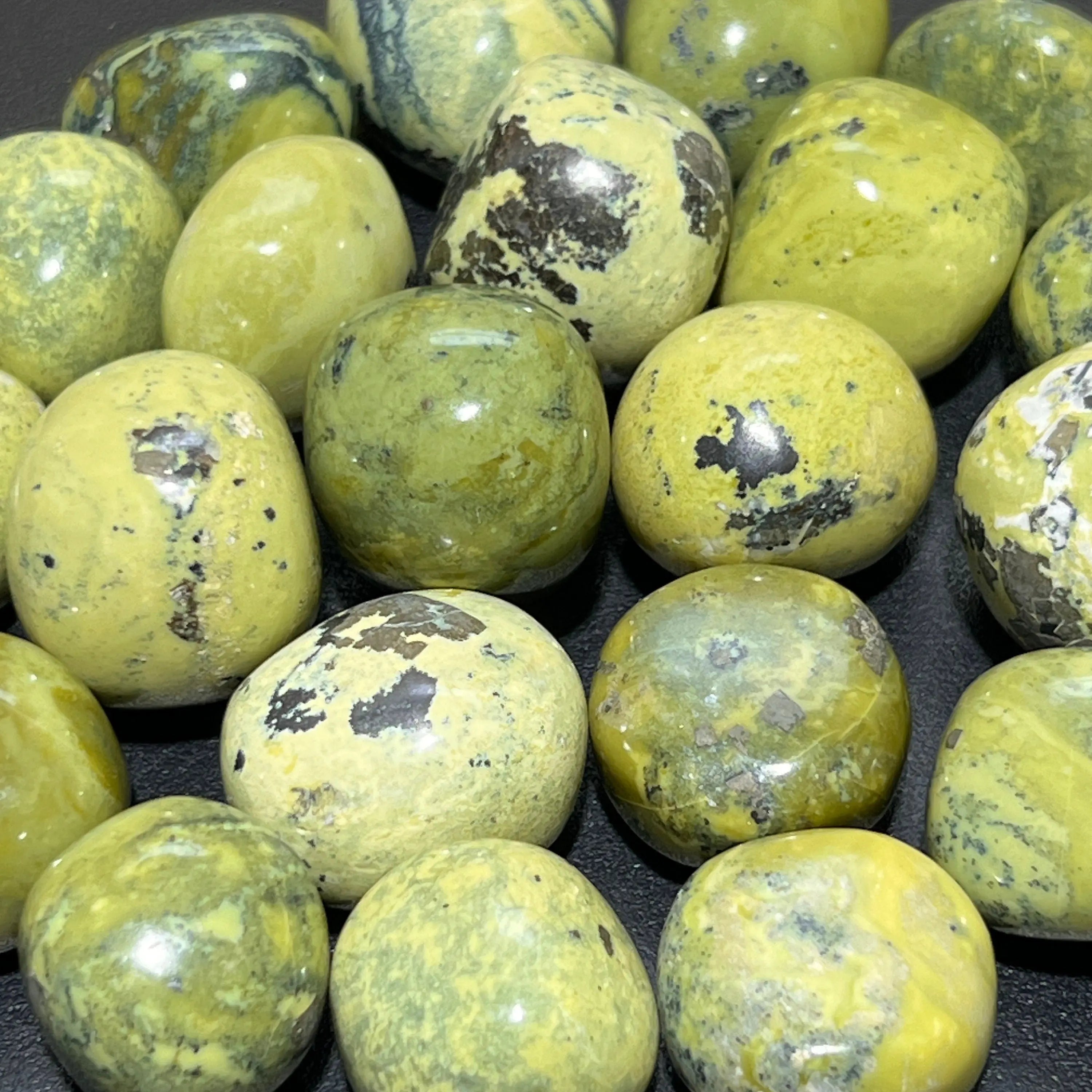 Green Serpentine Tumbled Stones (By The Piece or Pound) | Home & Living > Home Decor > Home Accents > Rocks & Geodes | Wiccan Center