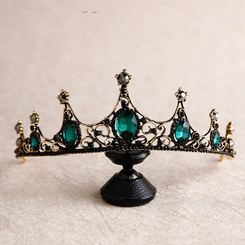 New Baroque Retro Black Crown Bridal Headdress Wedding Wedding Photo Accessories | 0 | Wiccan Center