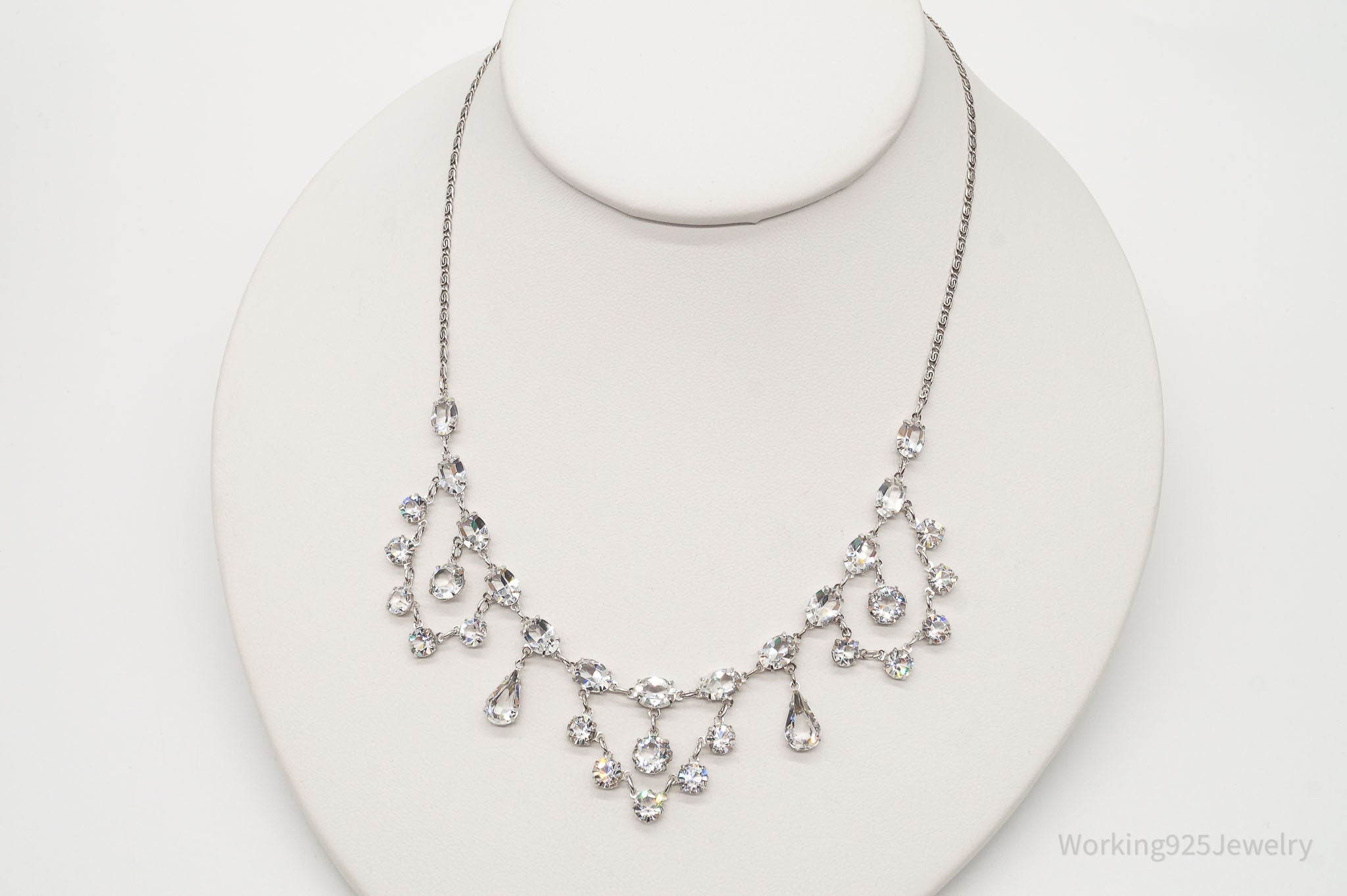 Antique Crystal Sterling Silver Necklace 16" | Jewelry > Necklaces > Pendants | Wiccan Center