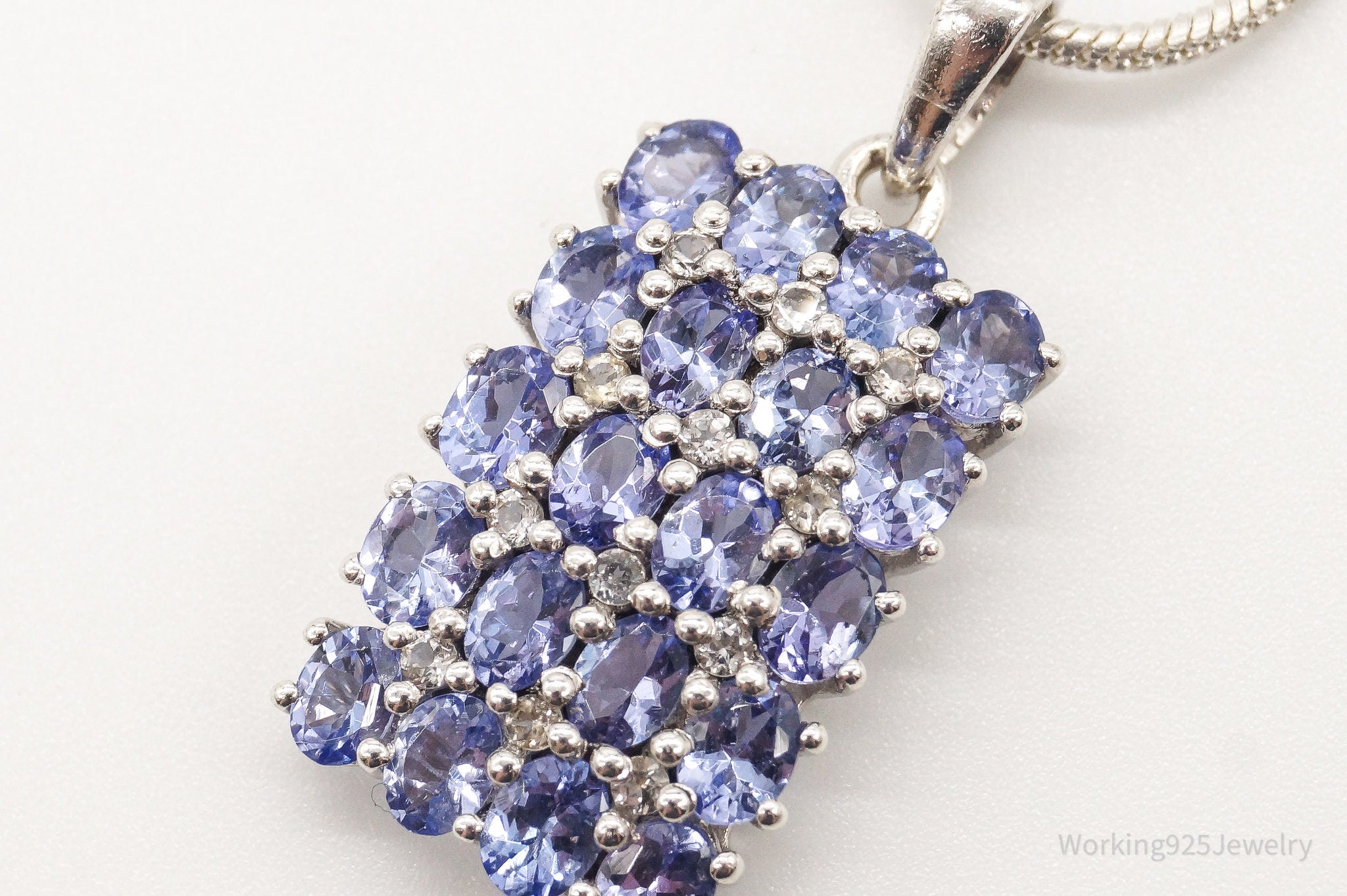 Vintage Designer TGGC Iolite Cubic Zirconia Sterling Silver Necklace | Jewelry > Necklaces > Pendants | Wiccan Center