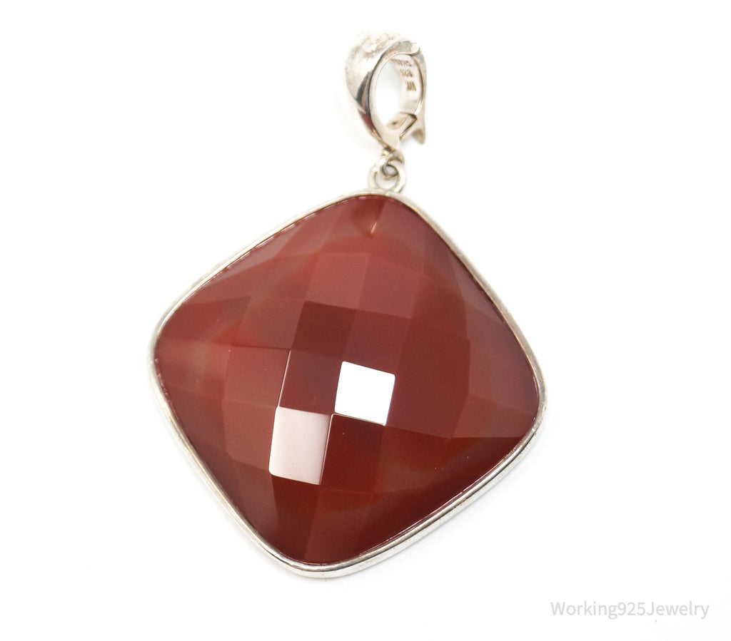 Vintage Designer Whitney Kelly Large Carnelian Sterling Silver Necklace Pendant | Jewelry > Necklaces > Pendants | Wiccan Center