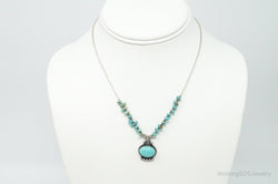 Vintage Native American Large Turquoise Sterling Silver Bead Necklace | Jewelry > Necklaces > Pendants | Wiccan Center