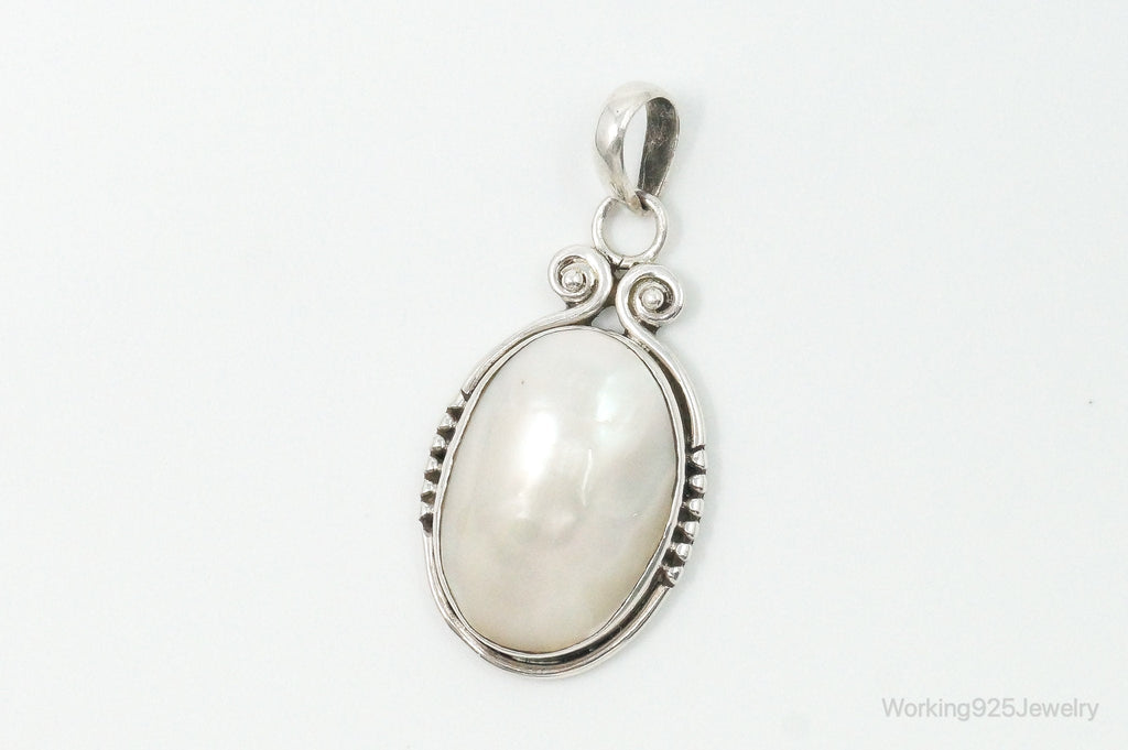 Large Vintage Pearl Sterling Silver Pendant | Jewelry > Necklaces > Pendants | Wiccan Center