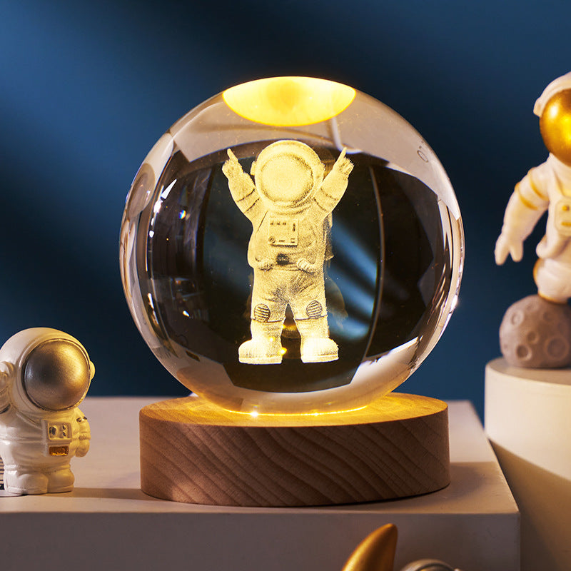 Luminous Starry Sky And Planets Moon Moon Crystal Ball Small Night Lamp Projection Ambience Light Creative Gift New Strange Gift | 0 | Wiccan Center