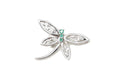 Vintage Emerald Dragonfly Sterling Silver Necklace Pendant | Jewelry > Necklaces > Pendants | Wiccan Center