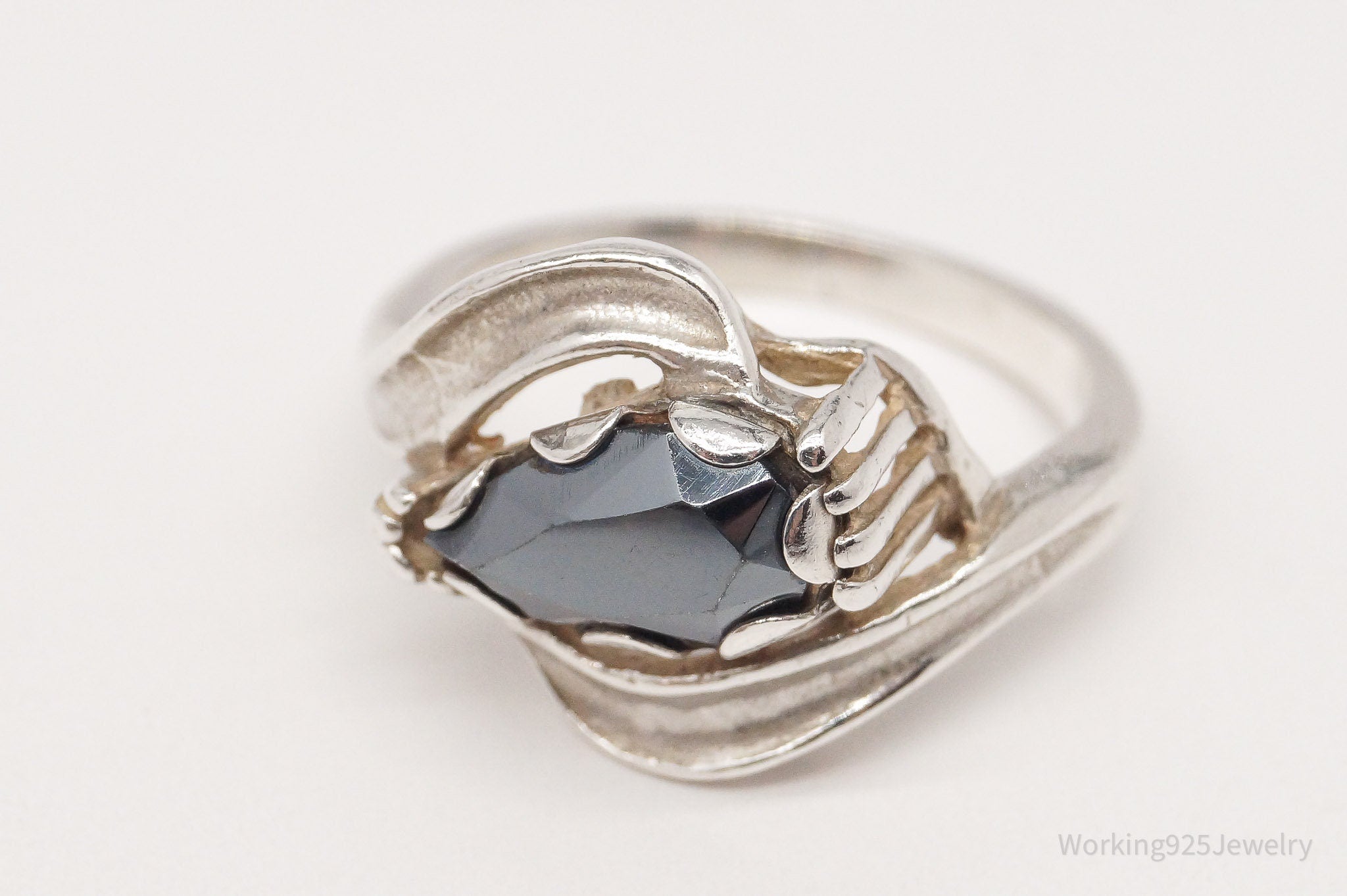 Vintage Mid Century Hematite Sterling Silver Ring - Size 6 | Jewelry > Rings | Wiccan Center