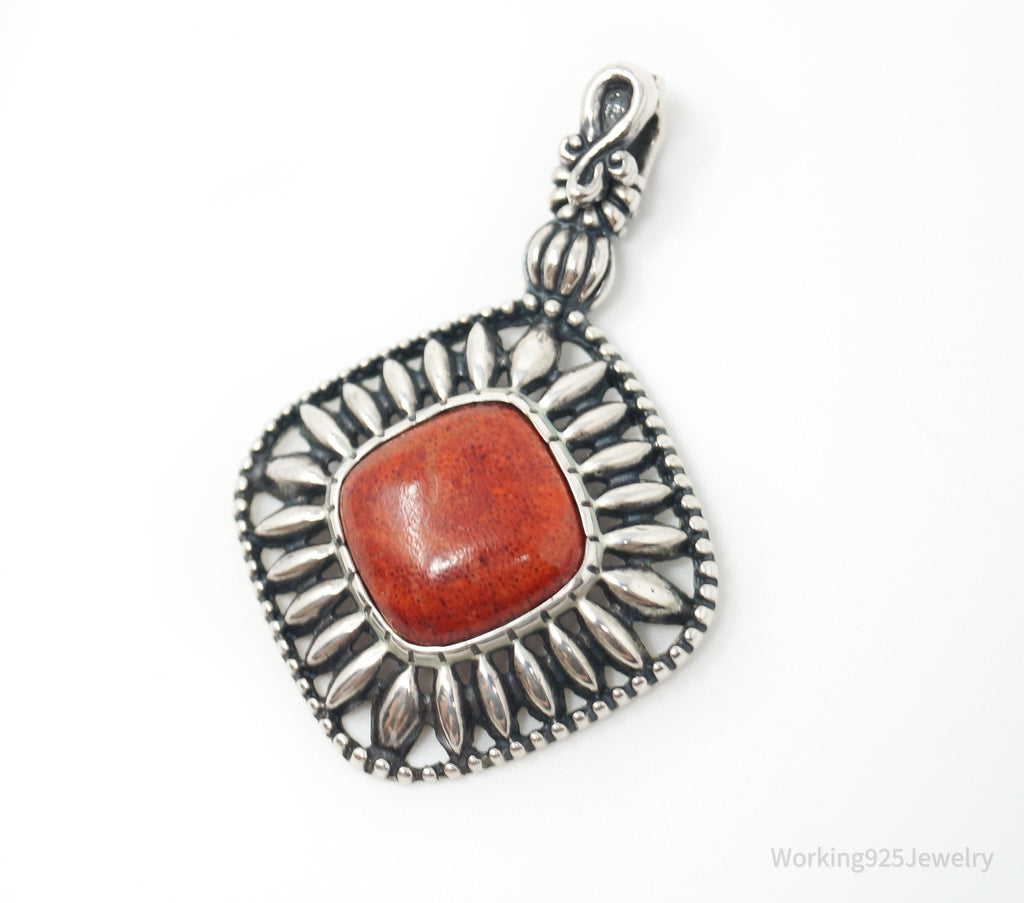 Vtg Carolyn Pollack Relios Raw Coral Flower Sterling Silver Necklace Pendant | Jewelry > Necklaces > Pendants | Wiccan Center
