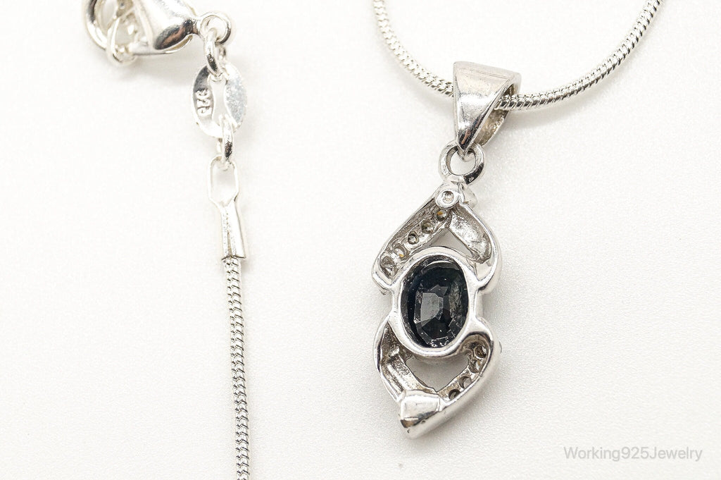 Sapphire Cubic Zirconia Sterling Silver Necklace | Jewelry > Necklaces > Pendants | Wiccan Center