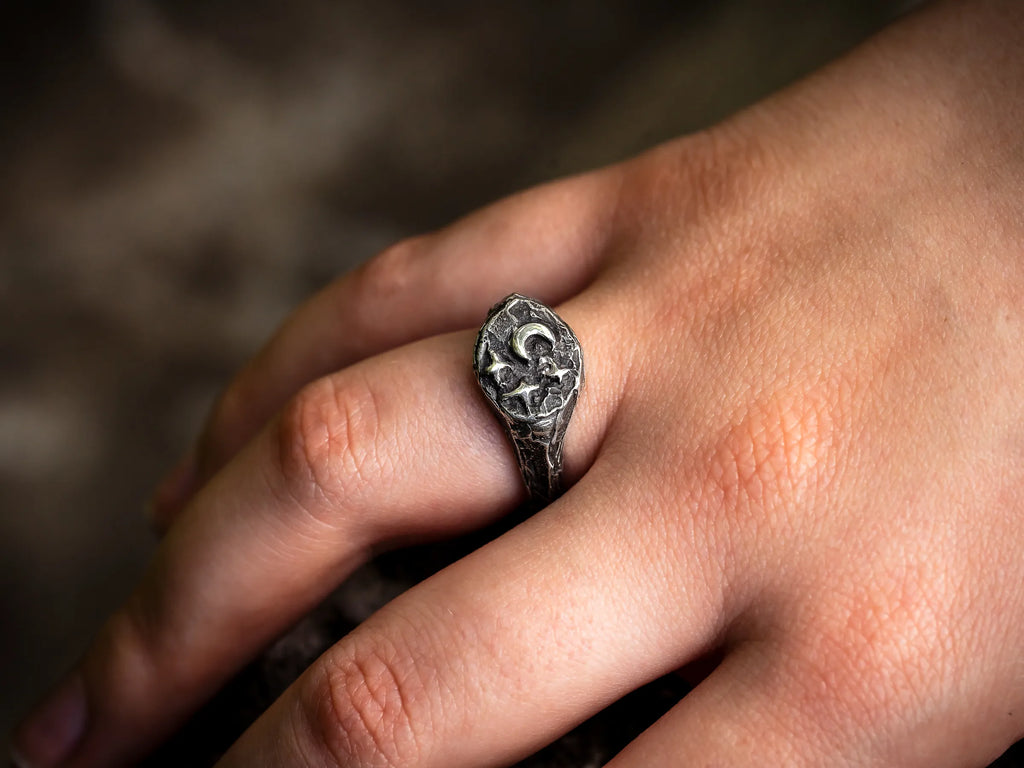Celestial Realms Signet Ring-Argentium Silver
