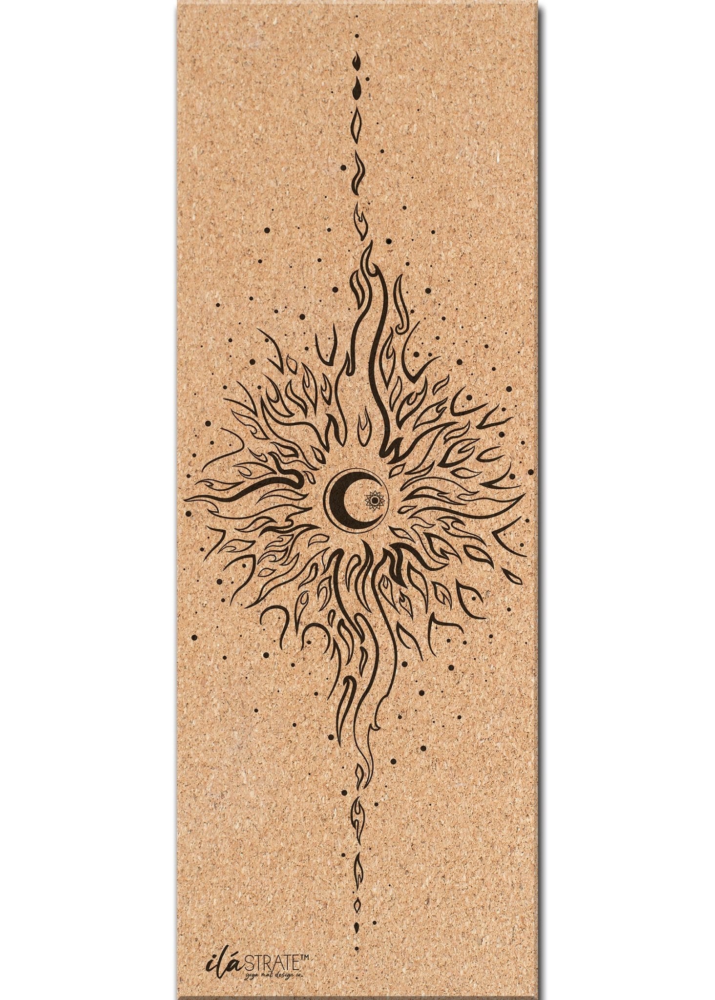 Celestial WANDERER Cork TRAVEL Yoga Mat | Yoga Mat - Hand Painted | Wiccan Center