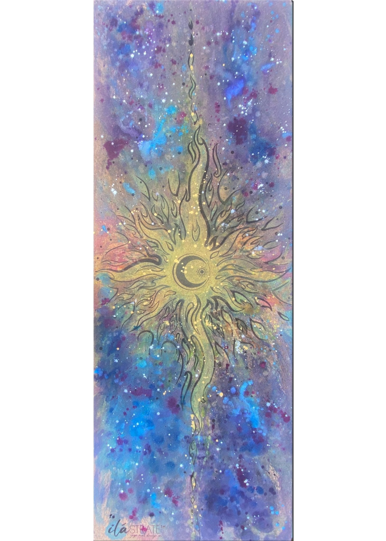 Celestial WANDERER Cork TRAVEL Yoga Mat | Yoga Mat - Hand Painted | Wiccan Center