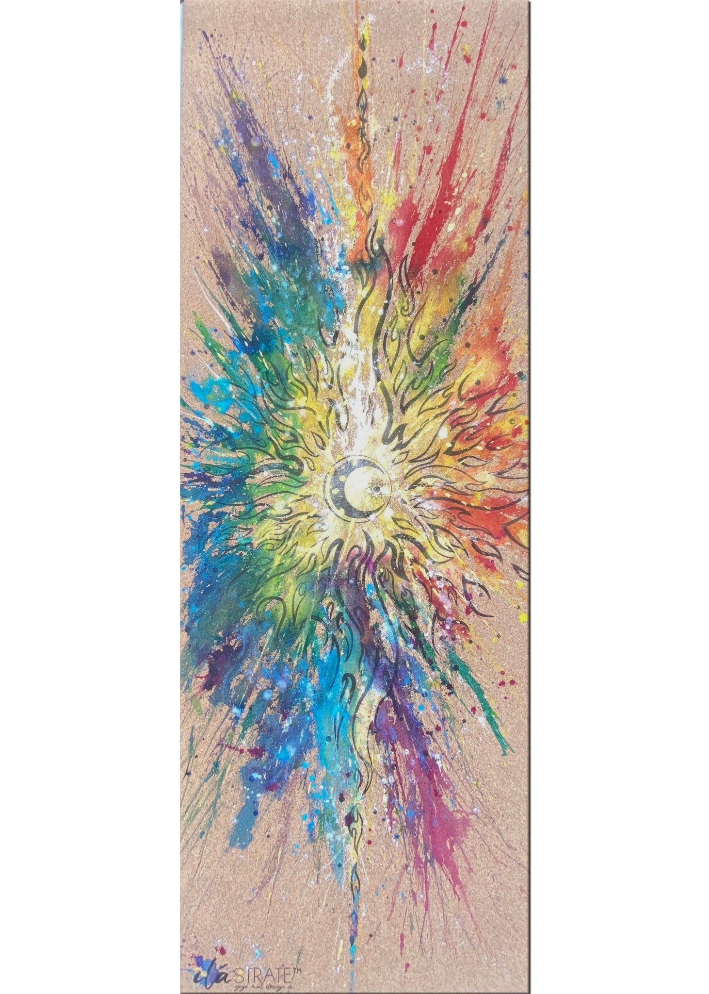 Celestial WANDERER Cork TRAVEL Yoga Mat | Yoga Mat - Hand Painted | Wiccan Center