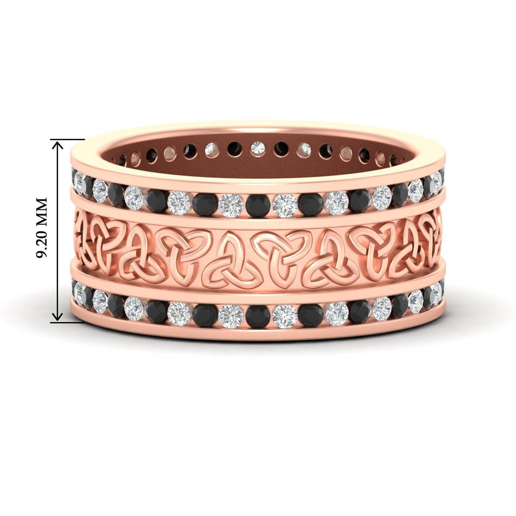 Celtic Knot Diamond Wide Wedding Band Ring