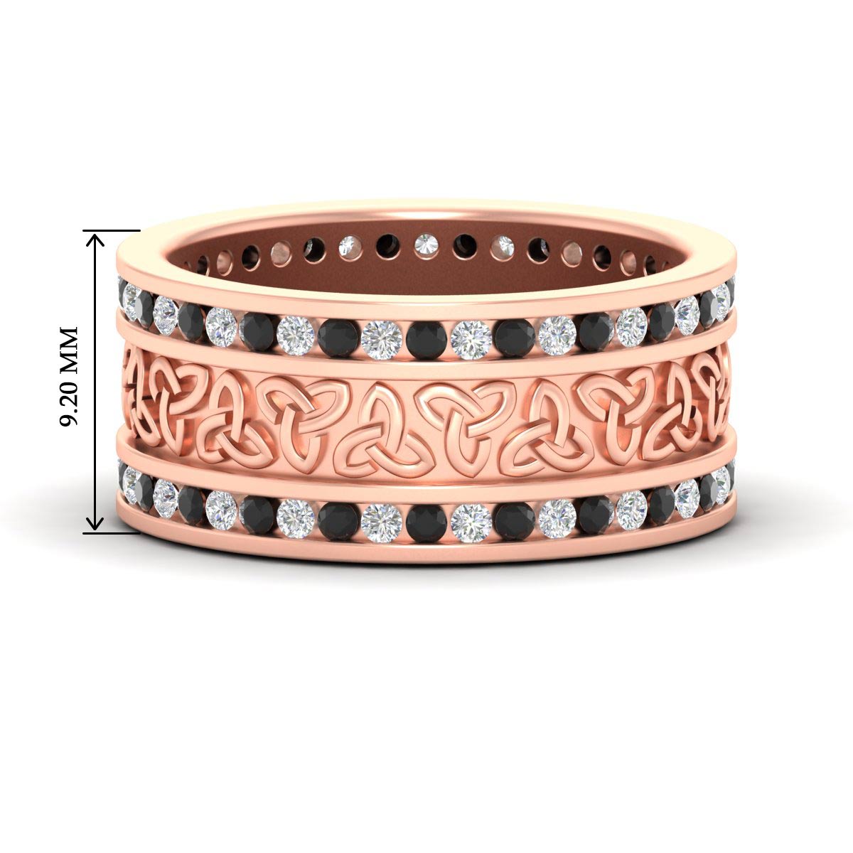 Celtic Knot Diamond Wide Wedding Band Ring