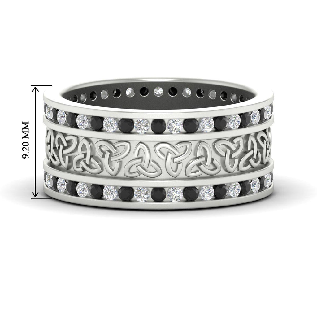 Celtic Knot Diamond Wide Wedding Band Ring
