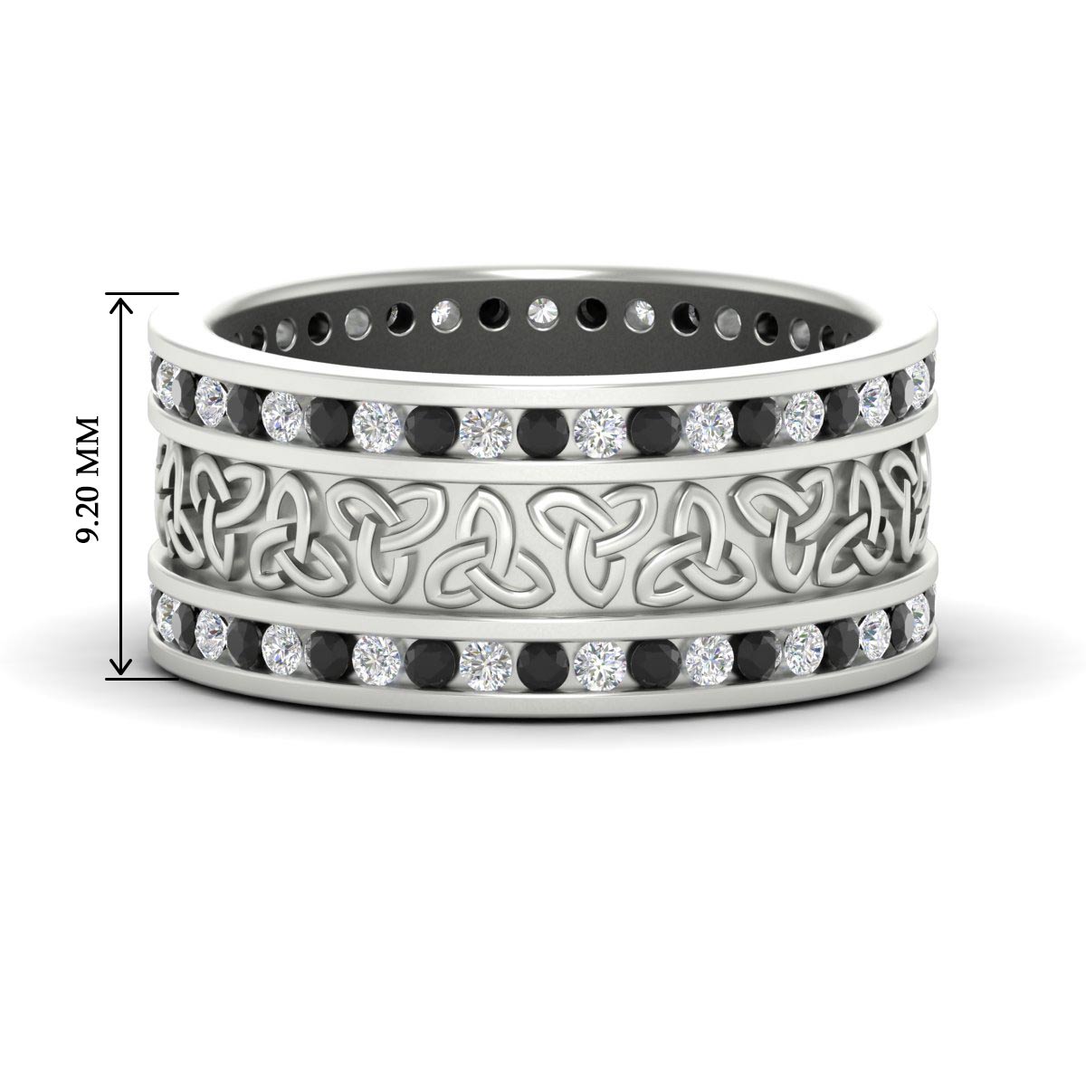 Celtic Knot Diamond Wide Wedding Band Ring