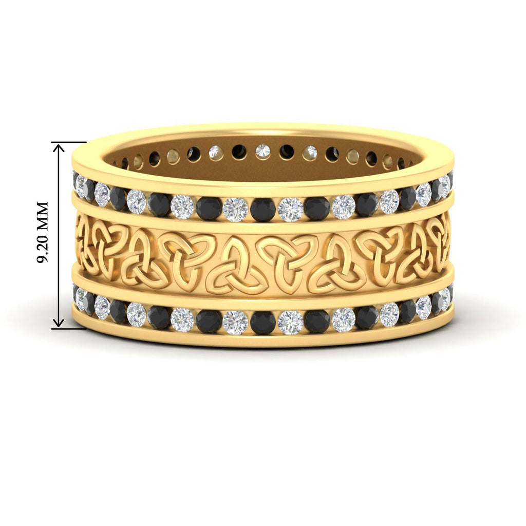 Celtic Knot Diamond Wide Wedding Band Ring