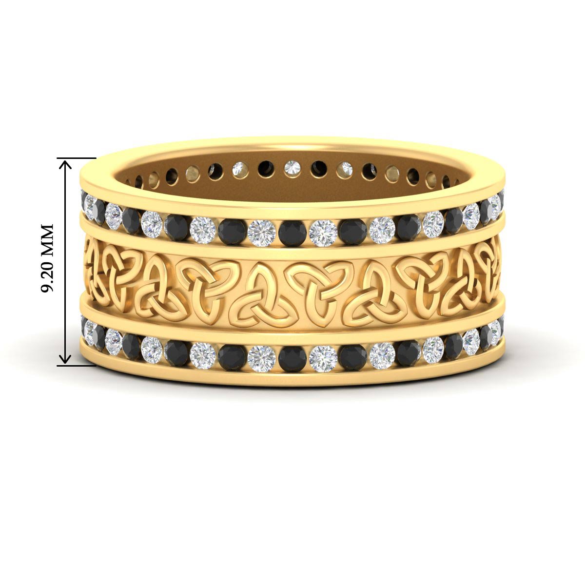 Celtic Knot Diamond Wide Wedding Band Ring