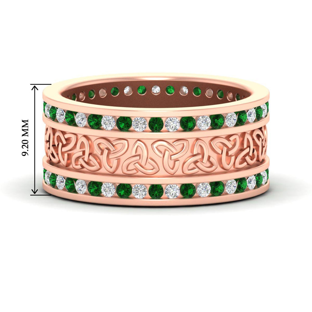 Celtic Knot Diamond Wide Wedding Band Ring