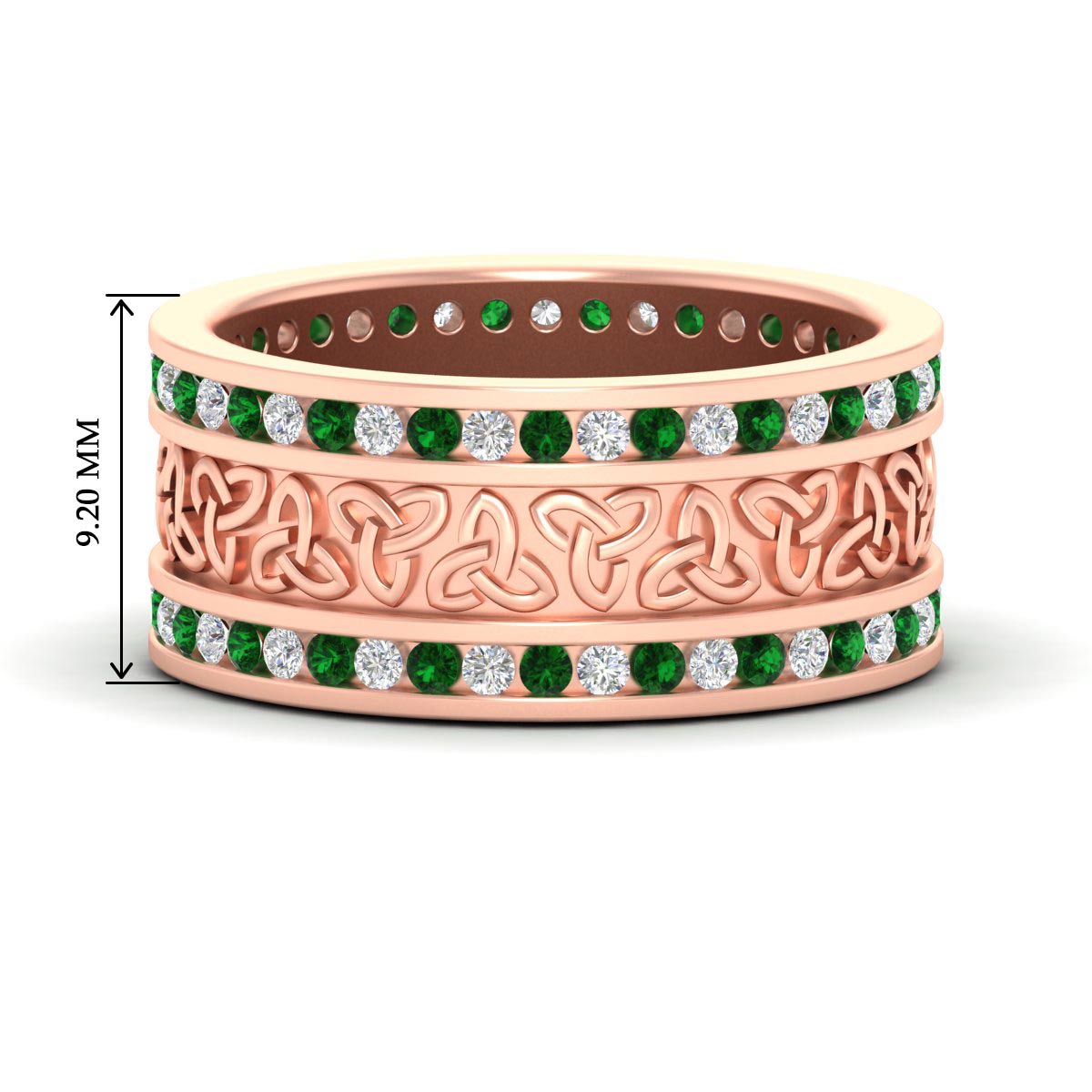 Celtic Knot Diamond Wide Wedding Band Ring