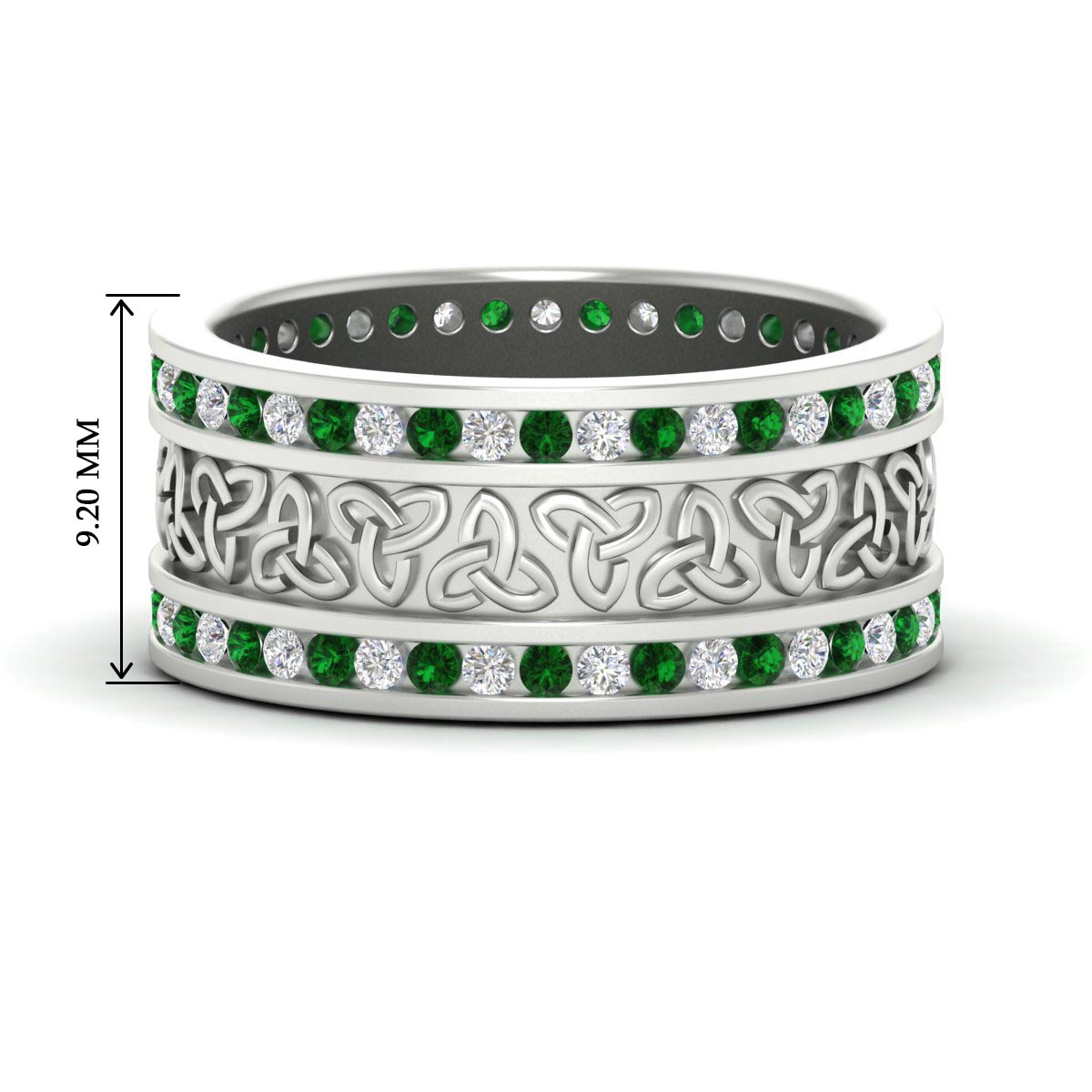 Celtic Knot Diamond Wide Wedding Band Ring