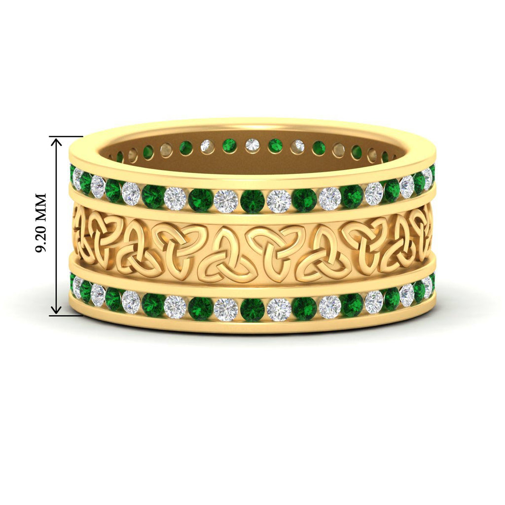 Celtic Knot Diamond Wide Wedding Band Ring
