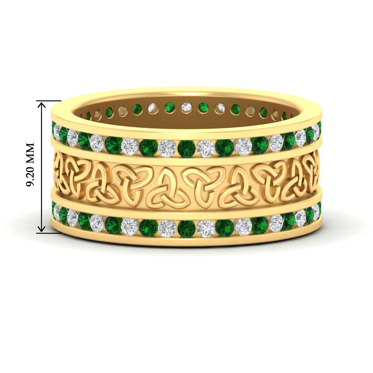 Celtic Knot Diamond Wide Wedding Band Ring